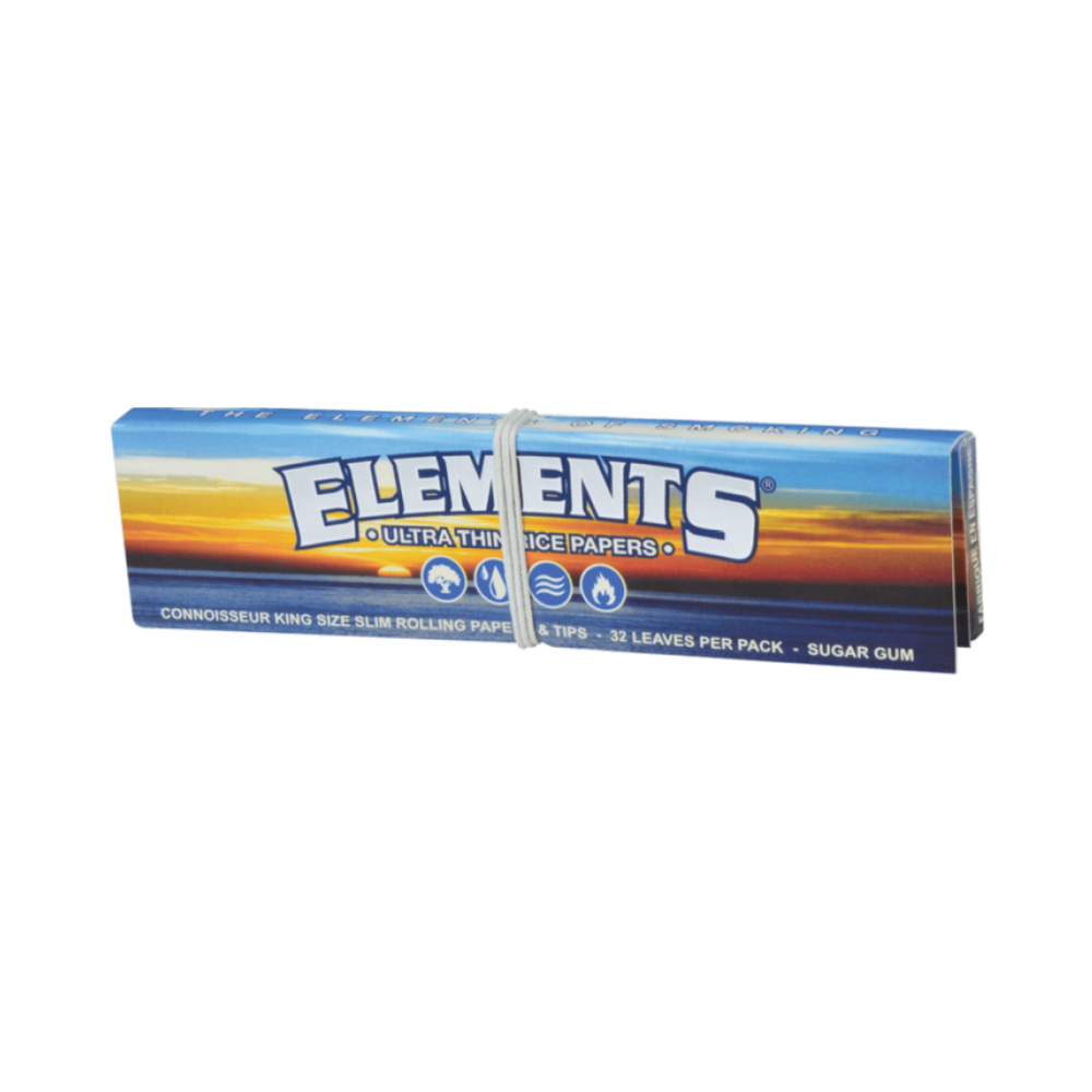 Elements Rice Papers Connoisseur Kingsize Slims + Tips (Ultra Thin Rice Papers)