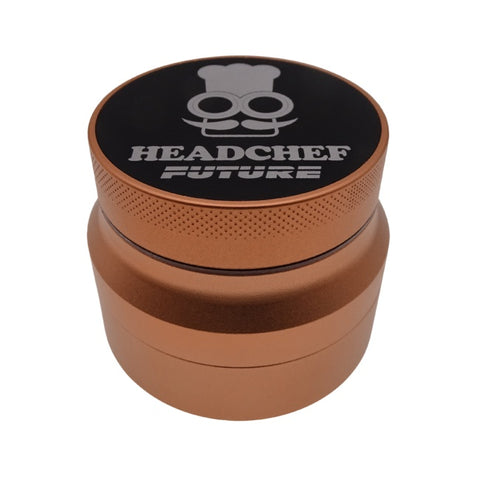 Headchef Future Herbal Grinder (Orange) 62mm, 4 piece Sandblasted Teeth