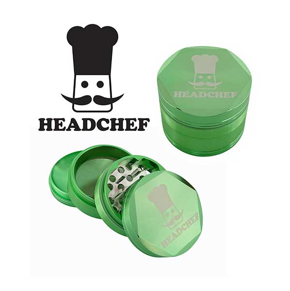 Headchef Hexcellence Herbal Grinder (Green) 55mm, 4 piece Hard Anodised Grinder