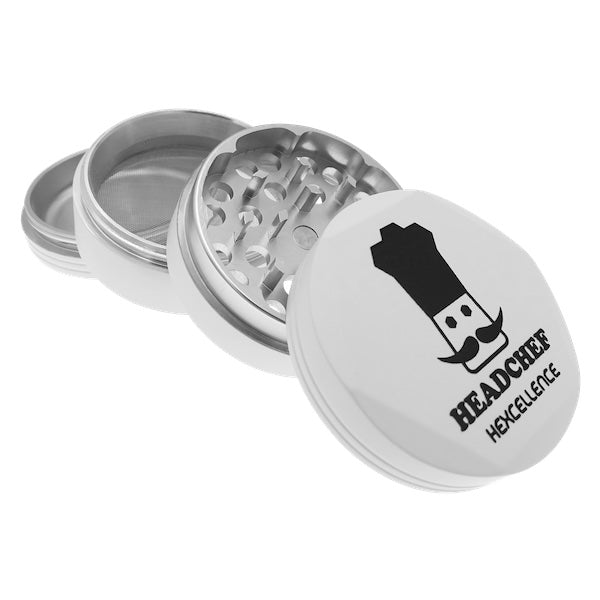 Headchef Hexcellence Herbal Grinder (Soft Touch White) 55mm, 4 piece Hard Anodised Grinder