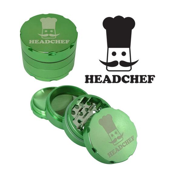 Headchef Razor Herbal Grinder 50mm, 4 piece with Extra Hard Sharp Teeth