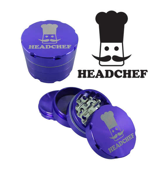 Headchef Razor Herbal Grinder 50mm, 4 piece with Extra Hard Sharp Teeth