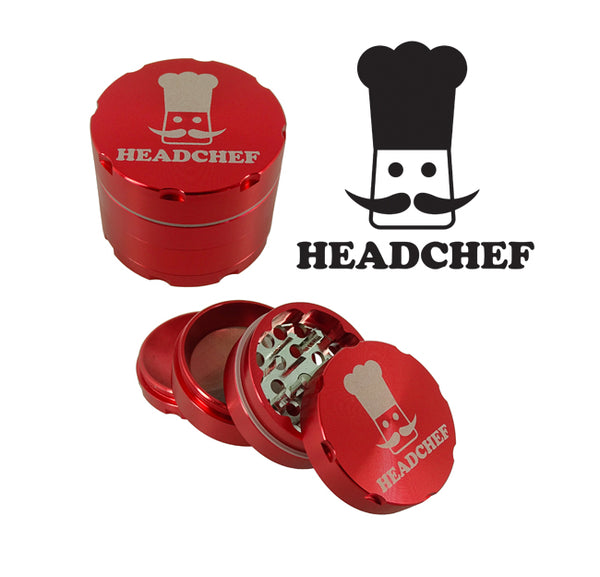 Headchef Razor Herbal Grinder 50mm, 4 piece with Extra Hard Sharp Teeth