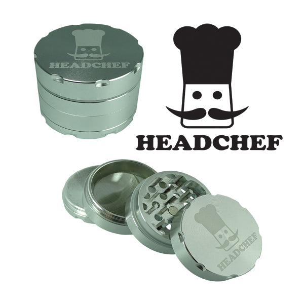 Headchef Razor Herbal Grinder 50mm, 4 piece with Extra Hard Sharp Teeth