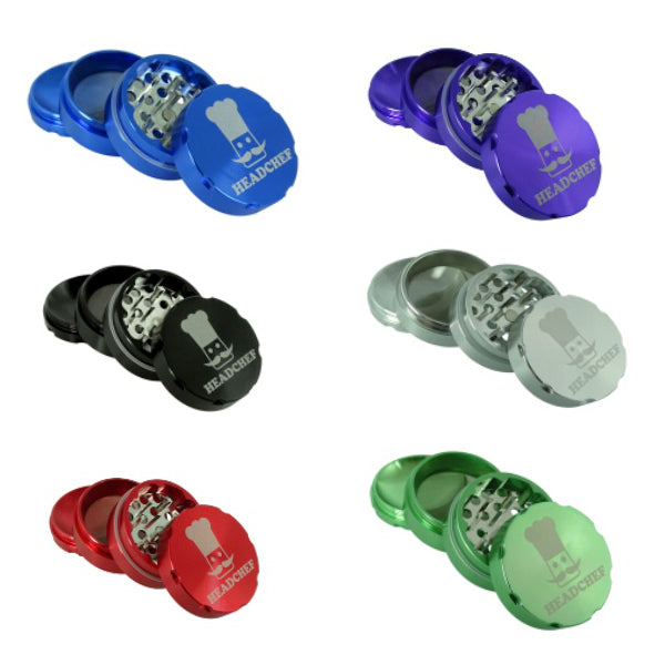 Headchef Razor Herbal Grinder 50mm, 4 piece with Extra Hard Sharp Teeth