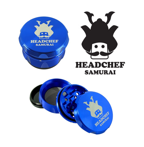 Headchef Samurai Herbal Grinder (Blue) 55mm, 4 piece