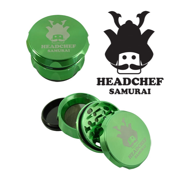 Headchef Samurai Herbal Grinder (Green) 55mm, 4 piece