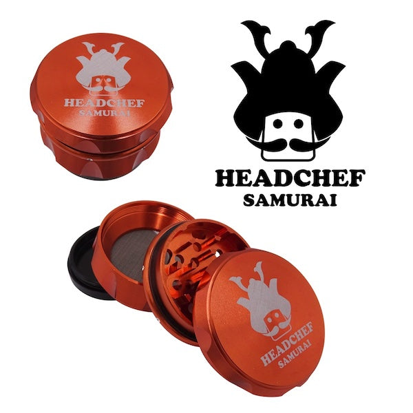 Headchef Samurai Herbal Grinder (Orange) 55mm, 4 piece