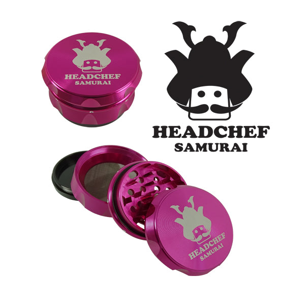 Headchef Samurai Herbal Grinder (Pink) 55mm, 4 piece