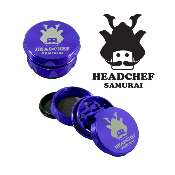 Headchef Samurai Herbal Grinder (Purple) 55mm, 4 piece
