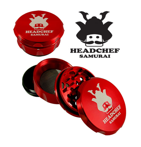 Headchef Samurai Herbal Grinder (Red) 55mm, 4 piece