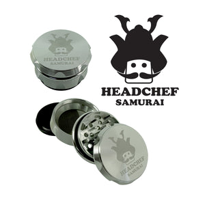 Headchef Samurai Herbal Grinder (Silver) 55mm, 4 piece