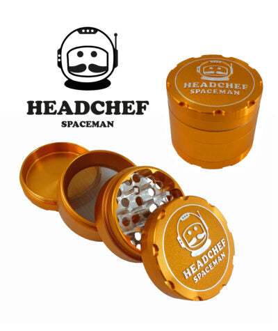 Headchef Spaceman Herbal Grinder (Sunflare Orange) 55mm, 4 piece
