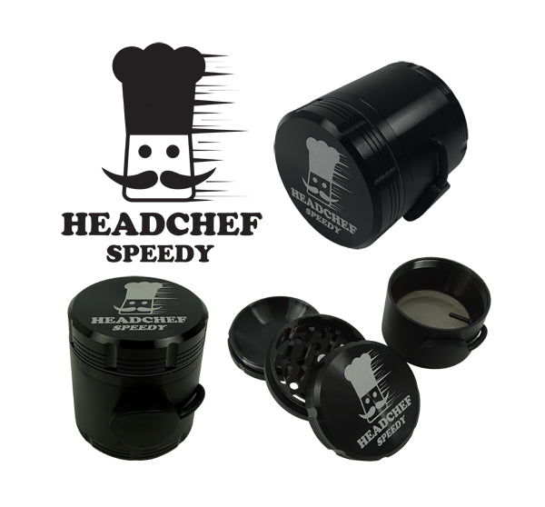 Headchef Speedy Herbal Grinder 50mm, 4 piece Unique Speedy Dispensing System