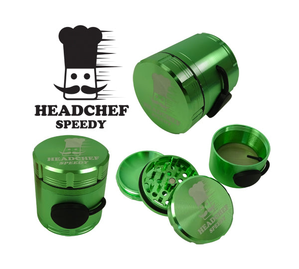 Headchef Speedy Herbal Grinder 50mm, 4 piece Unique Speedy Dispensing System