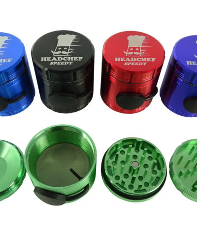 Headchef Speedy G Herbal Grinder (Blue) 50mm, 4 piece Unique Speedy Dispensing System