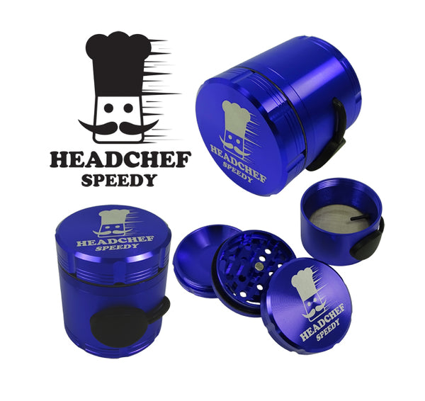 Headchef Speedy Herbal Grinder 50mm, 4 piece Unique Speedy Dispensing System