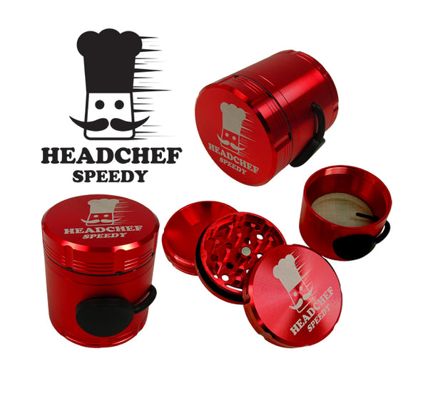 Headchef Speedy Herbal Grinder 50mm, 4 piece Unique Speedy Dispensing System