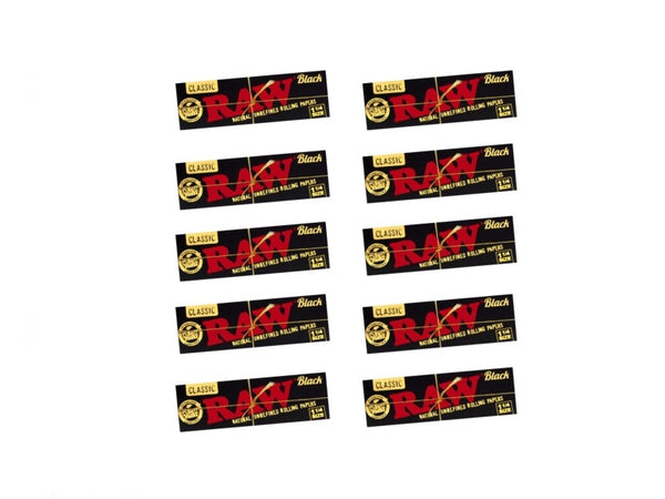 Raw Black Classic Regular 1-1/4 (Natural Unrefined Rolling Papers)