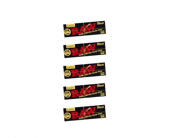 Raw Black Classic Regular 1-1/4 (Natural Unrefined Rolling Papers)