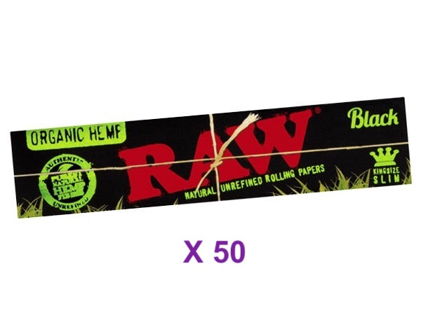 Raw Black Organic Hemp Kingsize Slim Natural Unrefined Rolling Papers