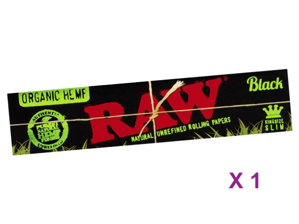 Raw Black Organic Hemp Kingsize Slim Natural Unrefined Rolling Papers