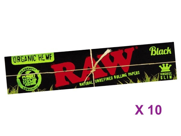 Raw Black Organic Hemp Kingsize Slim Natural Unrefined Rolling Papers