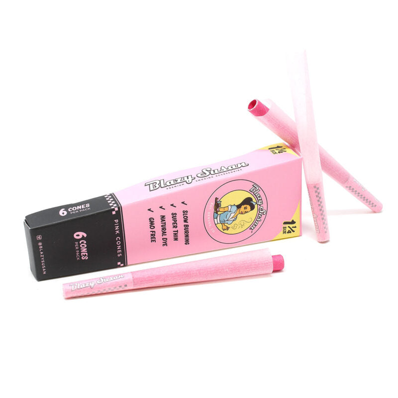 Blazy Susan Pink 6x 1-1/4 cones Pack (Premium Smoking Accessory)