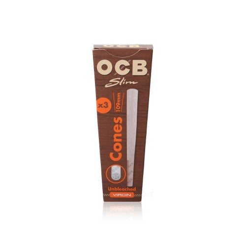 OCB Unbleached Virgin King Size Slim Cones 109mm Pack of 3 cones