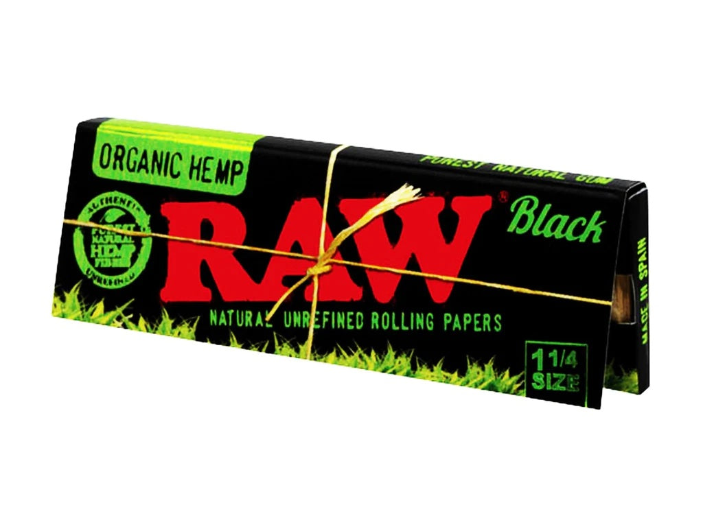 Raw Black Organic Hemp 1-1/4 Natural Unrefined Rolling Papers