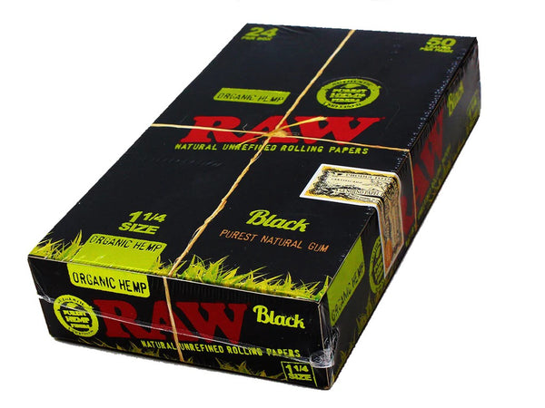 Raw Black Organic Hemp 1-1/4 Natural Unrefined Rolling Papers