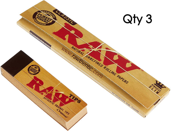 Raw Classic Kingsize Slim Rolling Papers and Tips